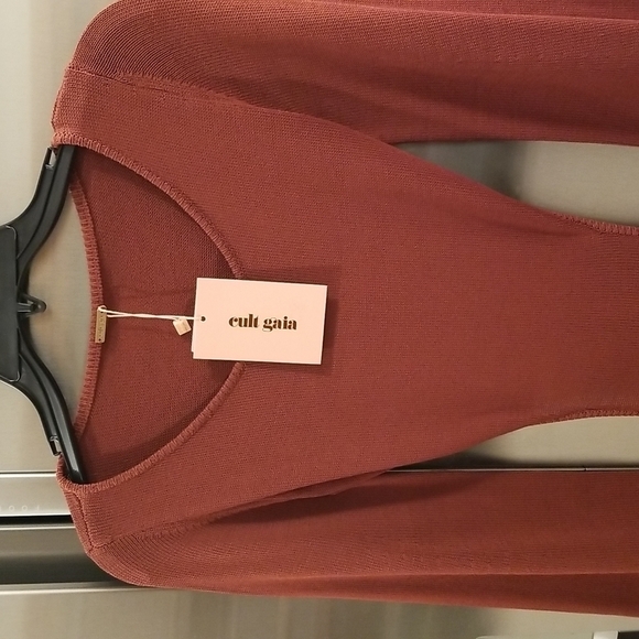 💕CULT GAIA💕 Carla Knit Dress ~ Full Length Gown Cut-Outs Ember Small NWT - Picture 11 of 16